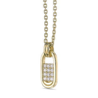Gemminded 18k Gold Over Silver 1/8 Carat T.W. Lab-Grown Diamond Pendant Necklace