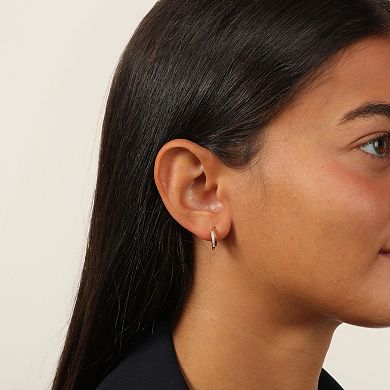 Gemminded 18k Gold Over Silver Lab-Grown Diamond Accent Hoop Earrings