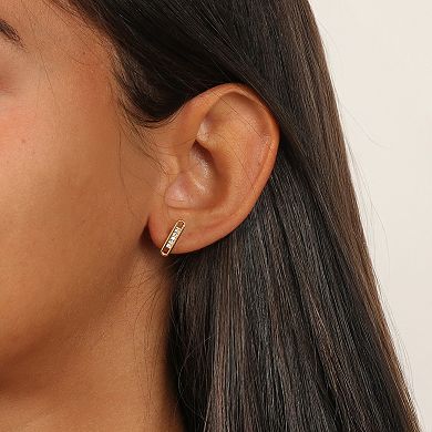 Gemminded 18k Gold Over Silver 1/10 Carat T.W. Lab-Grown Diamond Earrings