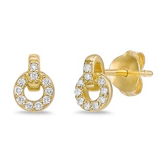 Gemminded 18k Gold Over Silver 1/10 Carat T.W. Lab-Grown Diamond Earrings