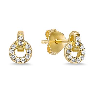 Gemminded 18k Gold Over Silver 1/10 Carat T.W. Lab-Grown Diamond Earrings