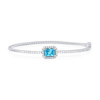 Argento Bella Sterling Silver Cubic Zirconia Bangle Bracelet