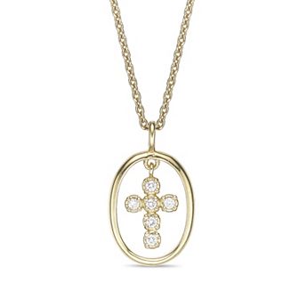 Gemminded 18k Gold Over Silver Lab-Grown Diamond Accent Pendant Necklace