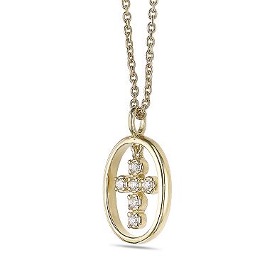 Gemminded 18k Gold Over Silver Lab-Grown Diamond Accent Pendant Necklace