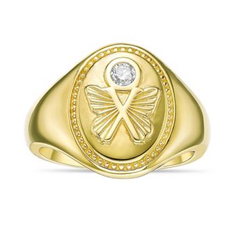 Gemminded 18k Gold Over Silver 1/10 Carat T.W. Lab-Grown Diamond Ring