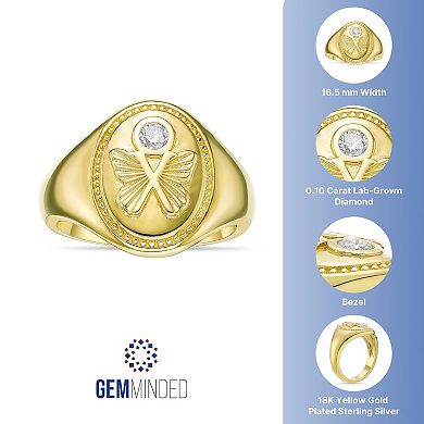 Gemminded 18k Gold Over Silver 1/10 Carat T.W. Lab-Grown Diamond Ring