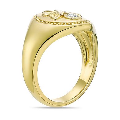 Gemminded 18k Gold Over Silver 1/10 Carat T.W. Lab-Grown Diamond Ring