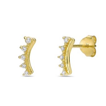 Gemminded 18k Gold Over Silver 1/10 Carat T.W. Lab-Grown Diamond Crawler Earrings