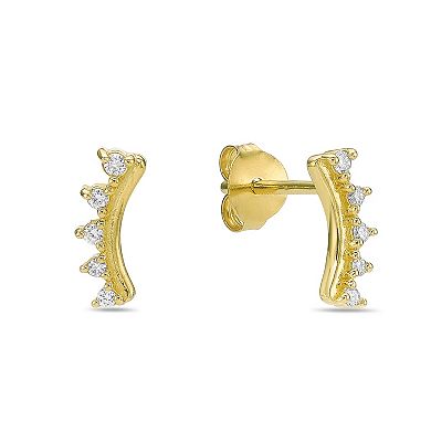 Gemminded 18k Gold Over Silver 1/10 Carat T.W. Lab-Grown Diamond Crawler Earrings