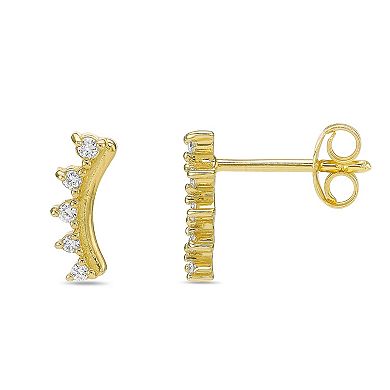 Gemminded 18k Gold Over Silver 1/10 Carat T.W. Lab-Grown Diamond Crawler Earrings