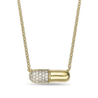 Gemminded 18k Gold Over Silver 1/5 Carat T.W. Lab-Grown Diamond Pendant Necklace