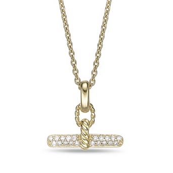 Gemminded 18k Gold Over Silver 1/8 Carat T.W. Lab-Grown Diamond Pendant Necklace