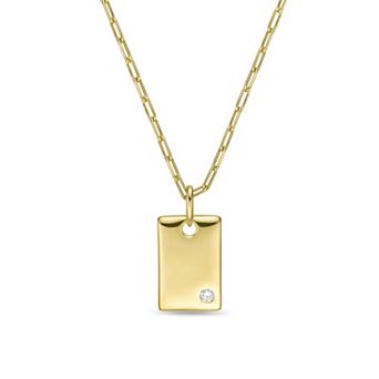 Gemminded 18k Gold Over Silver Lab Grown Diamond Accent Pendant Necklace