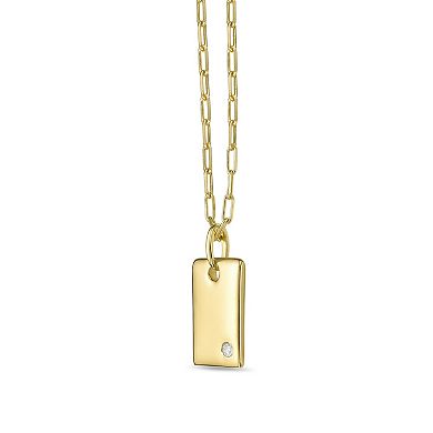 Gemminded 18k Gold Over Silver Lab Grown Diamond Accent Pendant Necklace