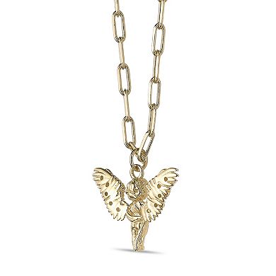 Gemminded 18k Gold Over Silver 1/10 Carat T.W. Lab-Grown Diamond Angel Pendant Necklace