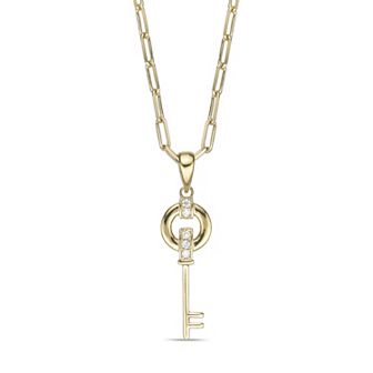 Gemminded 18k Gold Over Silver Lab-Grown Diamond Accent Pendant Necklace