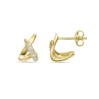 Gemminded 18k Gold Over Silver 1/6 Carat T.W. Lab-Grown Diamond Earrings