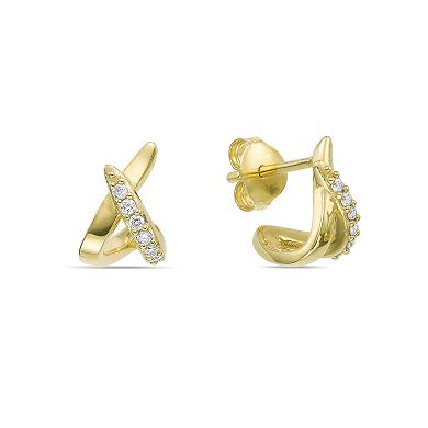 Gemminded 18k Gold Over Silver 1/6 Carat T.W. Lab-Grown Diamond Earrings