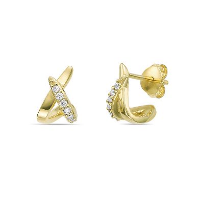 Gemminded 18k Gold Over Silver 1/6 Carat T.W. Lab-Grown Diamond Earrings