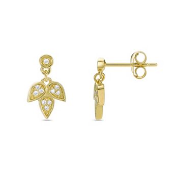 Gemminded 18k Gold Over Sterling Silver Lab Created Diamond Accent Earrings