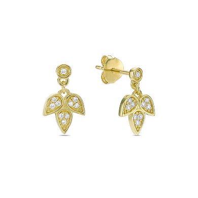 Gemminded 18k Gold Over Sterling Silver Lab Created Diamond Accent Earrings