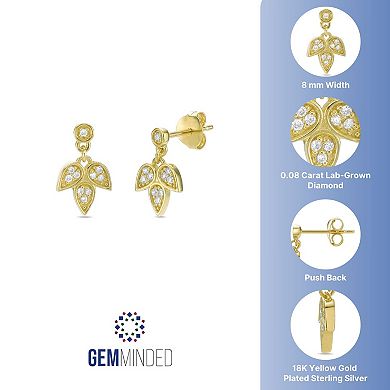 Gemminded 18k Gold Over Sterling Silver Lab Created Diamond Accent Earrings