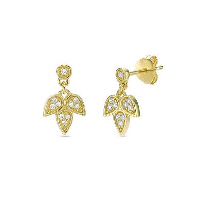 Gemminded 18k Gold Over Sterling Silver Lab Created Diamond Accent Earrings