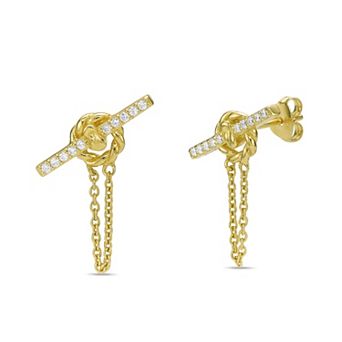 Gemminded 18k Gold Over Silver 1/6 Carat T.W. Lab-Grown Diamond Earrings