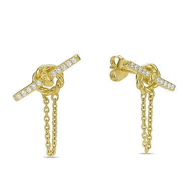Gemminded 18k Gold Over Silver 1/6 Carat T.W. Lab-Grown Diamond Earrings