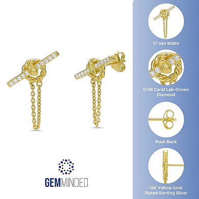 Gemminded 18k Gold Over Silver 1/6 Carat T.W. Lab-Grown Diamond Earrings