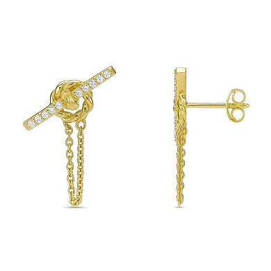 Gemminded 18k Gold Over Silver 1/6 Carat T.W. Lab-Grown Diamond Earrings