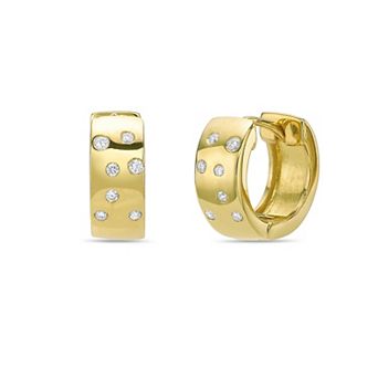 Gemminded 18k Gold Over Silver 1/8 Carat T.W. Lab-Grown Diamond Hoop Earrings