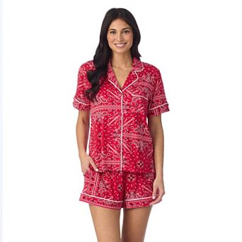 Women's Beauty Sleep Social Cozy Short Sleeve Pajama Top & Pajama Shorts Set
