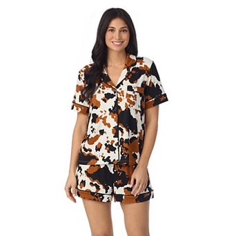 Women's Beauty Sleep Social Cozy Short Sleeve Pajama Top & Pajama Shorts Set