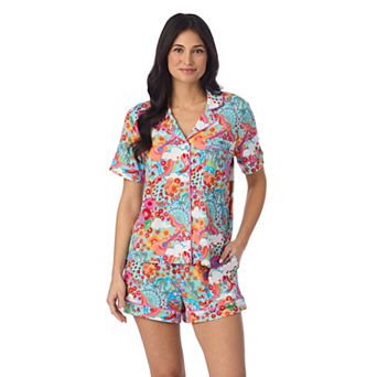Women's Beauty Sleep Social Cozy Short Sleeve Pajama Top & Pajama Shorts Set