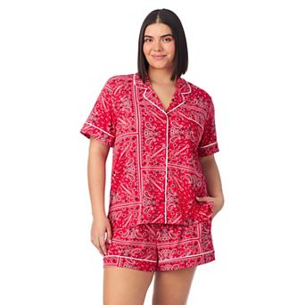 Plus Size Beauty Sleep Social Cozy Short Sleeve Pajama Top & Pajama Shorts Set