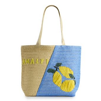 Sonoma Goods For Life® Straw Verbiage Tote Bag