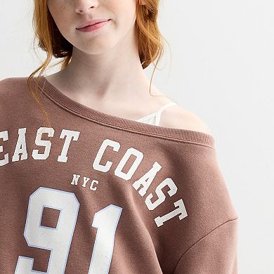 Girls 7-16 Sea + Skye Boatneck Fleece Sweatshirt