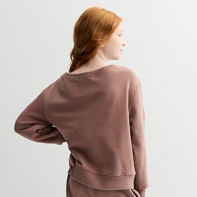 Girls 7-16 Sea + Skye Boatneck Fleece Sweatshirt