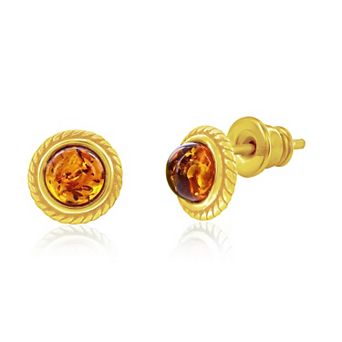 Nautica Amber Bezel Stud Earrings