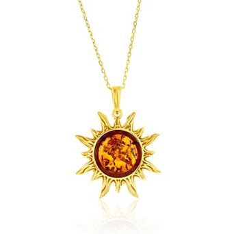 Nautica Rocks Amber Sun Pendant Necklace