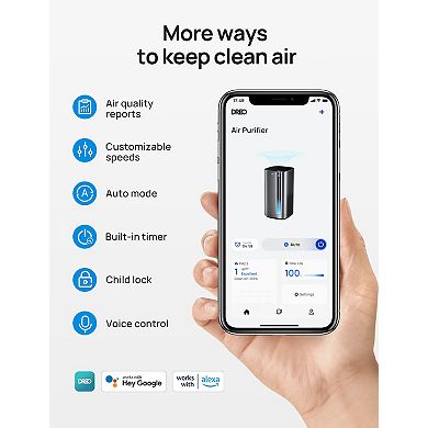DREO 21-Inch Smart HEPA Filter Air Purifier With Auto Mode