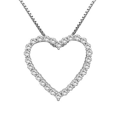 Jewelexcess Sterling Silver 1/2 Carat T.W. Lab-Grown Diamond Pendant Necklace