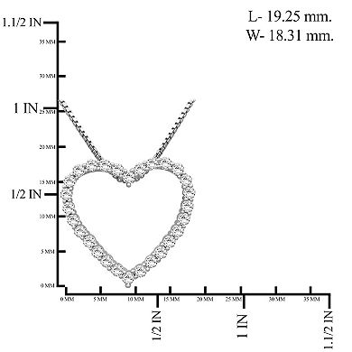 Jewelexcess Sterling Silver 1/2 Carat T.W. Lab-Grown Diamond Pendant Necklace