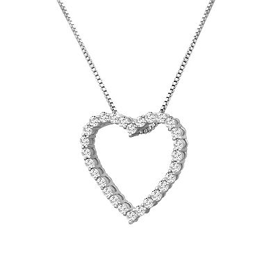 Jewelexcess Sterling Silver 1/2 Carat T.W. Lab-Grown Diamond Pendant Necklace