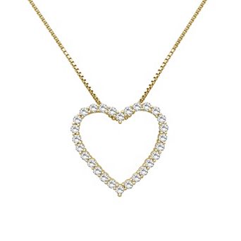 Jewelexcess Sterling Silver 1/2 Carat T.W. Lab-Grown Diamond Pendant Necklace