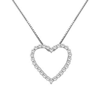 Jewelexcess Sterling Silver 1/2 Carat T.W. Lab-Grown Diamond Pendant Necklace