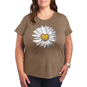 Plus Size Daisy Heart Graphic Tee