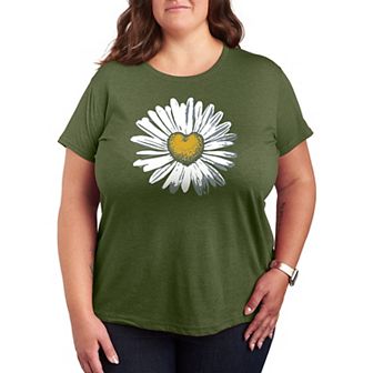 Plus Size Daisy Heart Graphic Tee