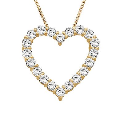 Jewelexcess Sterling Silver 1 Carat T.W. Lab-Grown Diamond Heart Pendant